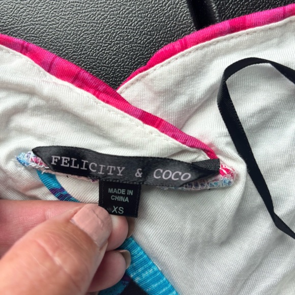 Womens Felicity & Coco Strapless Maxi Dress XS Abstract Print Open Back - Picture 8 of 8